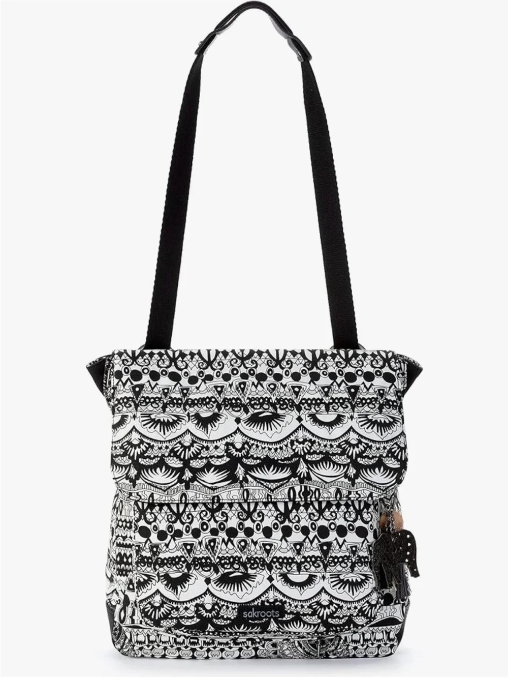 Sakroots One World Design Black & White Graphic Olympic Backpack/Crossbody